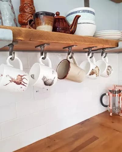 Ganchos Para Tazas Hierro Bajo Alacena - A Pedido_exkarg Gris 2