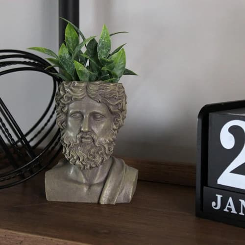 Maceta Decorativa Zeus Esterno Mini 12.4cm Resina Gris Gris 3
