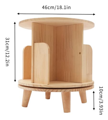 Estantería Giratoria De 360° De Madera - A Pedido Madera 3