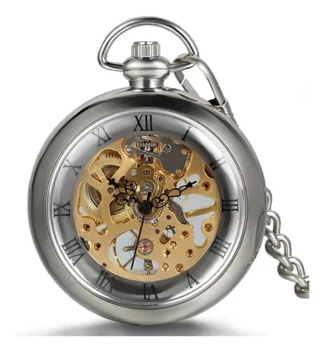 Reloj De Bolsillo Mecánico - A Pedido_exkarg Plateado