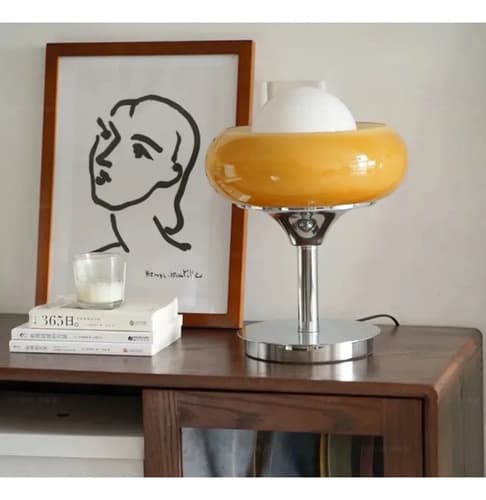 Lámpara De Mesa Led De Diseño Retro Bauhaus - A Pedido Naranja 4