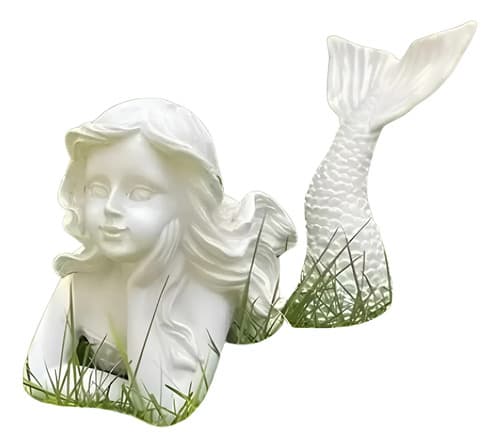 Estatua Para Jardin Sirena - A Pedido_exkarg Blanco