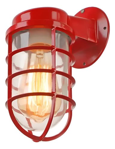 Aplique Luz Fixture Industrial Glass - A Pedido_exkarg Rojo