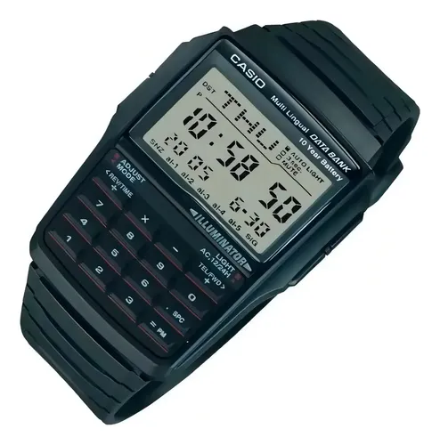 Reloj Casio Dbc32 Negro Vintage Data Bank Calculadora Gris 4