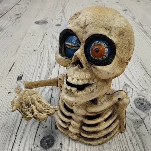 Alcancia Mecánica De Hierro De Calavera Tuerta - A Pedido X 3