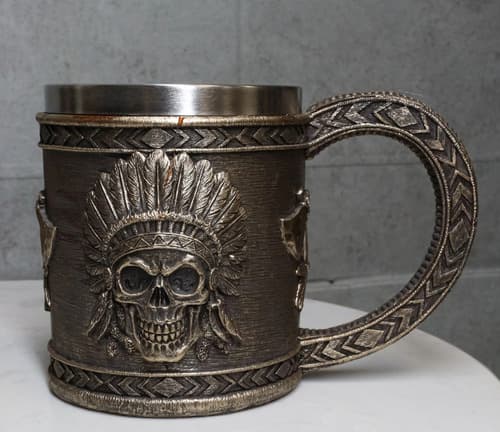 Taza De Cafe Native Indian Chief - A Pedido_exkarg Gris 4