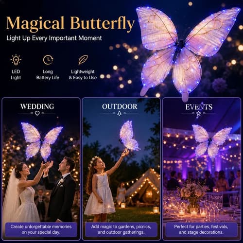 Mariposa Voladora Control Remoto Con Luz Led - A Pedido Azul 5