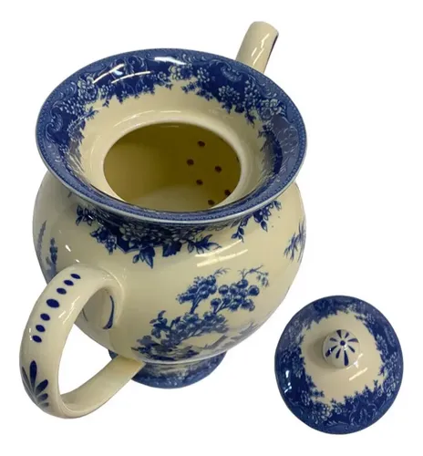Juego Set X 12 Plato Te De Porcelana - A Pedido Azul 4