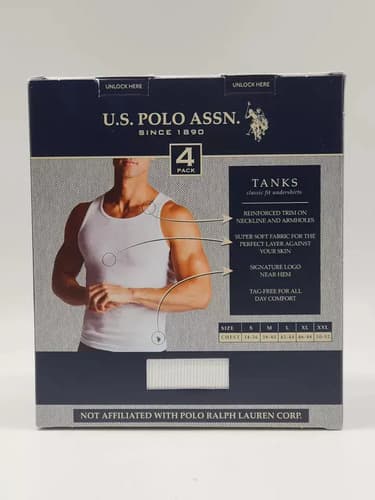 Musculosa Pack Por 4 Us Polo Assn - A Pedido_exkarg Blanco M