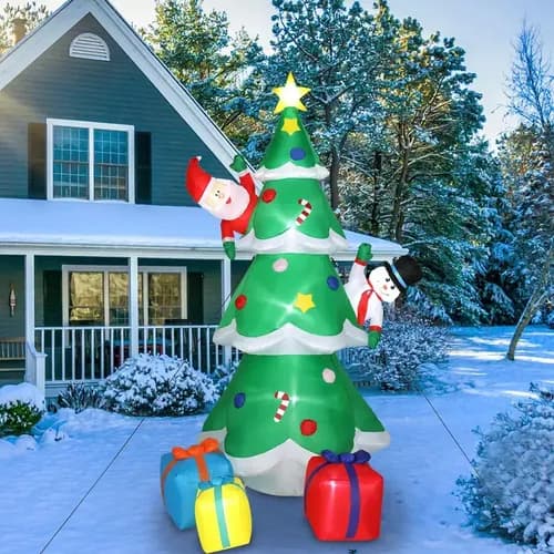 Papa Noel Inflable 8f Arbol Xmas - A Pedido_exkarg Verde 4