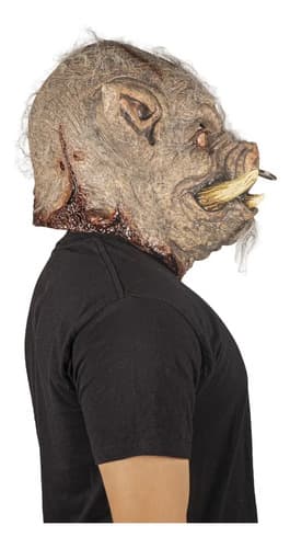 Máscara Jabalí Ghoulish Animal Creepy Halloween Adulto Marrón 3