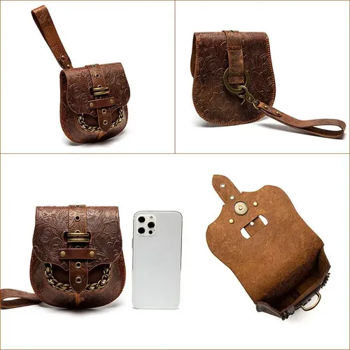 Cartera Gearduke Gothic Steampunk Leather - A Pedido_exkarg Marrón 4