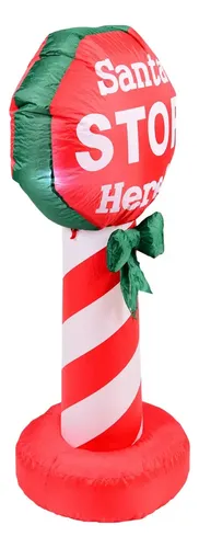 Inflable Navideño Santa Stop Here_exkarg Rojo