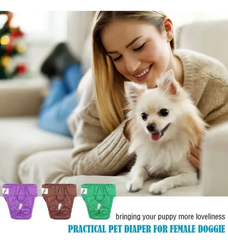 Paquete De 3 Pañales Para Perras/gatos - A Pedido Verde M 2