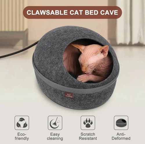 Cueva Para Gatos Con Calefacción - A Pedido_exkarg Gris 3