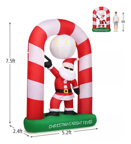 Papa Noel Inflable 7.5 Archway - A Pedido_exkarg Rojo 4