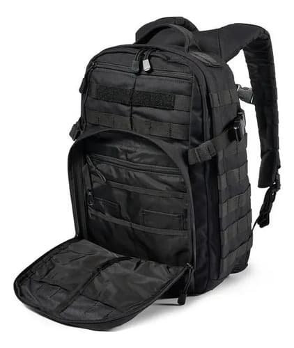Mochila 5.11 Tactical Rush 12 2.0 Negra Impermeable Porta Notebook 24l Negro Liso 4