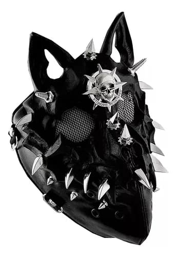 Mascara Halloween Rock Skull Rivet - A Pedido_exkarg Negro Skull
