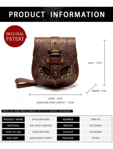 Cartera Gearduke Gothic Steampunk Leather - A Pedido_exkarg Marrón 3