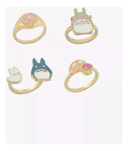 Set Anillos Mi Vecino Totoro - A Pedido_exkarg Rosa