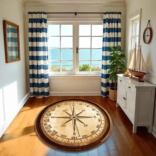 Alfombra Retro Compass Medallion - A Pedido_exkarg 90 Cm 2