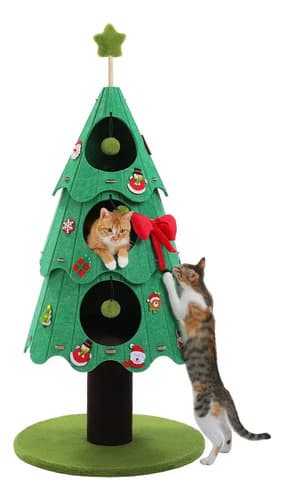 Casa Para Gatos Arbol Navideño - A Pedido_exkarg Verde