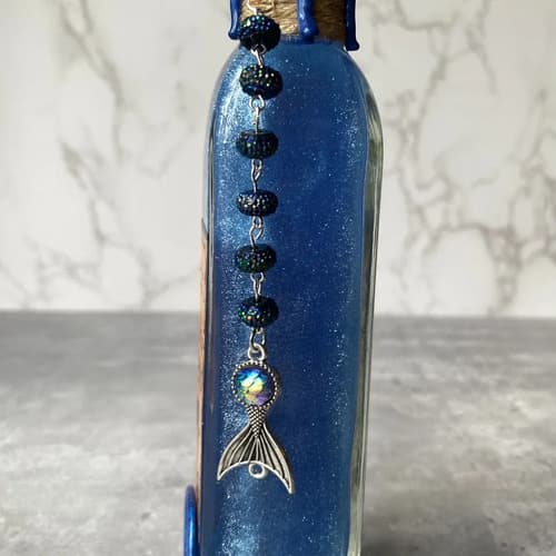 Botella Decorativa Lagrima De Sirenas - A Pedido Azul 2