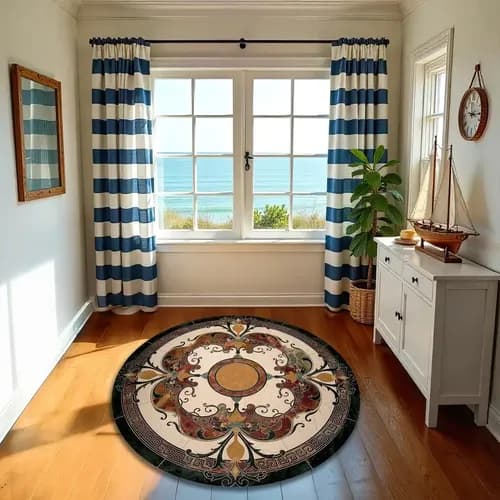 Alfombra Marble Style Round Floral - A Pedido_exkarg 60 Cm 3
