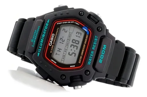 Reloj Casio Dw290 Alarma Luz Temporizador Cronometro Negro Gris 5