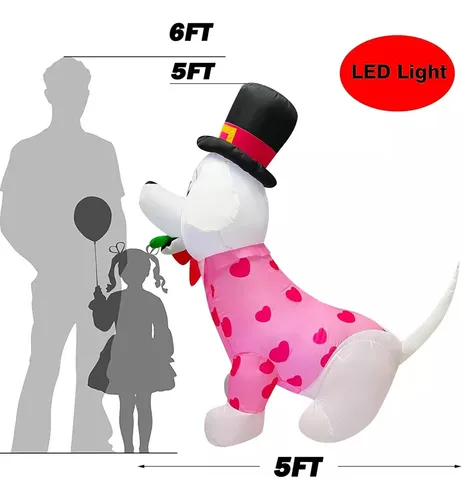 Inflable San Valentin Love Dog Rose - A Pedido_exkarg Rosa 7