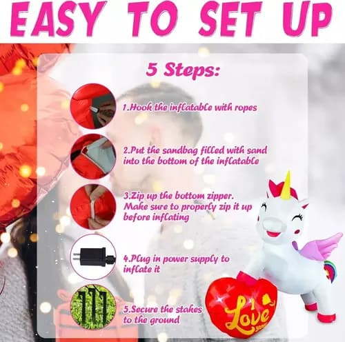Inflable San Valentin Unicorn - A Pedido_exkarg Blanco 5