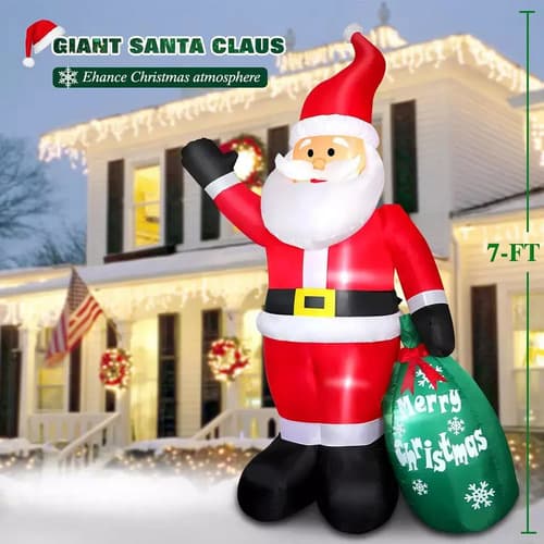 Papa Noel Inflable 7 Ft Gift Bag - A Pedido_exkarg Rojo 2