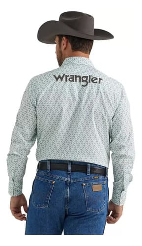Camisa Wrangler Men's Geo - A Pedido_exkarg Blanco S 2