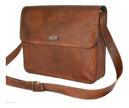 Morral Genuine Vintage Brown Leather - A Pedido_exkarg Marrón