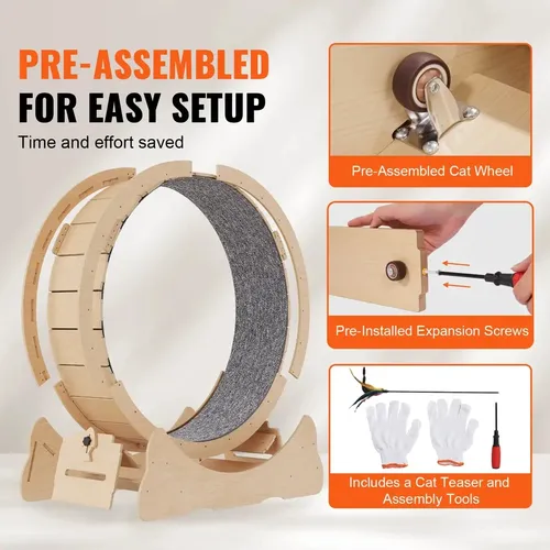 Rueda De Madera Para Ejercicios De Gatos - A Pedido_exkarg Madera 3