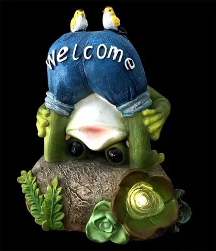 Sapo Solar Decorativo De Jardin - A Pedido_exkarg Verde 2