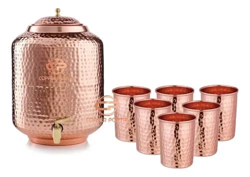 Juego Jarra Dispensadora De Cobre + Vasos - A Pedido Cobre 2