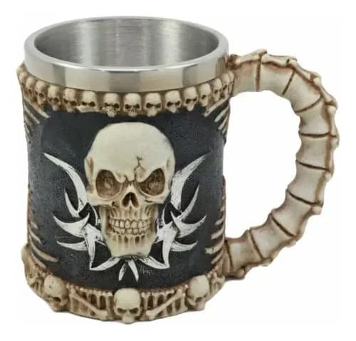 Taza De Cafe  Evil Grinning Tribal Skull - A Pedido_exkarg Negro 5