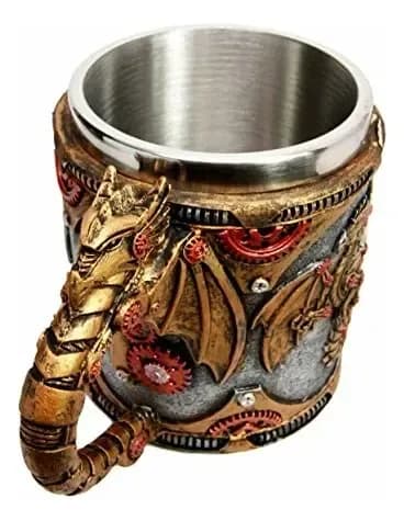 Taza De Cafe Golden Steampunk Cyborg - A Pedido_exkarg Dorado 2