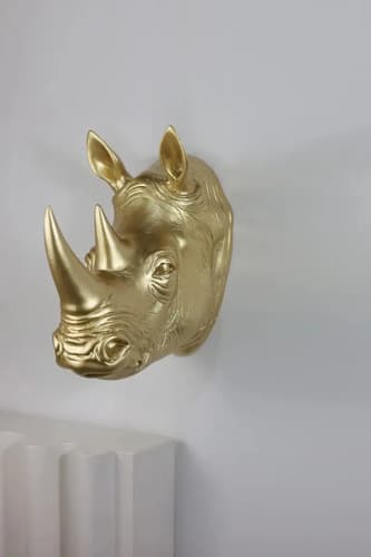 Cabeza Decorativa Rhinoceronte - A Pedido_exkarg Negro 3