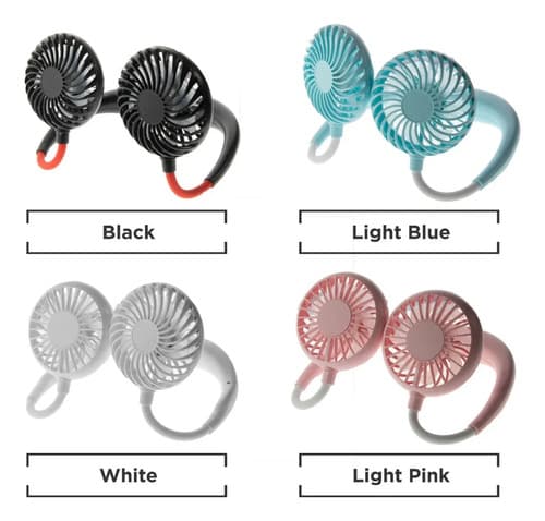 Ventilador Personal Usb De Cuello - A Pedido_exkarg Negro Con Detalles Rojos 3