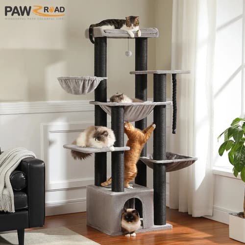 Rascador + Árbol Para Gatos 67 Pulgadas - A Pedido_exkarg Verde 5