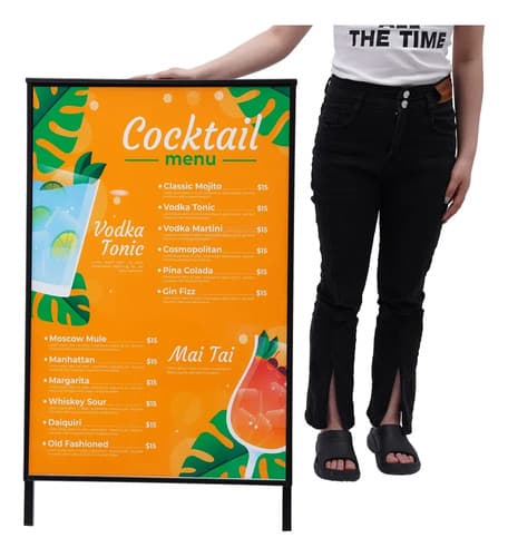 Soporte Para Carteles Con Luz De Led - A Pedido Negro 2