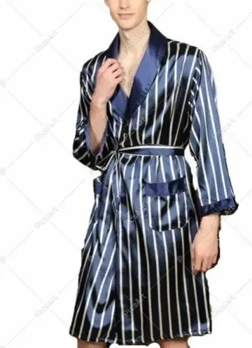 Pijama Men's Satin Silk Hombre - A Pedido_exkarg Azul Xxx 3