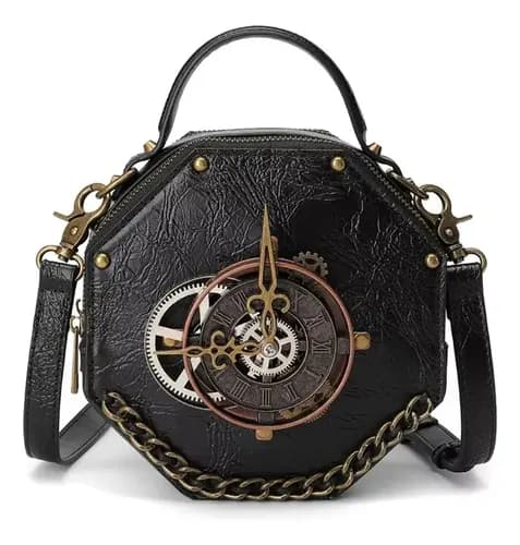 Cartera Steampunk Pu Leather - A Pedido_exkarg Negro 4