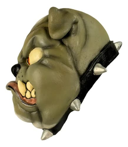 Máscara De Perro Bulldog Difraz Animales Halloween Mascotas Gris 8