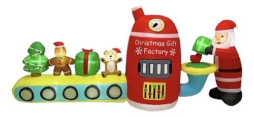 Papa Noel Inflable Fabrica De Regalos - A Pedido_exkarg Rojo