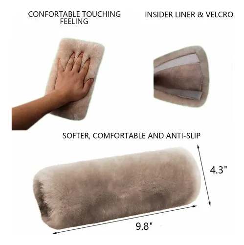 2 Fundas De Felpa P/ Cinturón De Seguridad Coche - A Pedido Beige 4