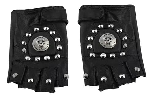 Guantes Cuero Punk Sin Dedos - A Pedido_exkarg Negro 3