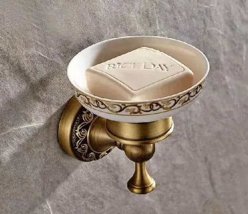 Jabonera Antique Brass Wall - A Pedido_exkarg Dorado 3